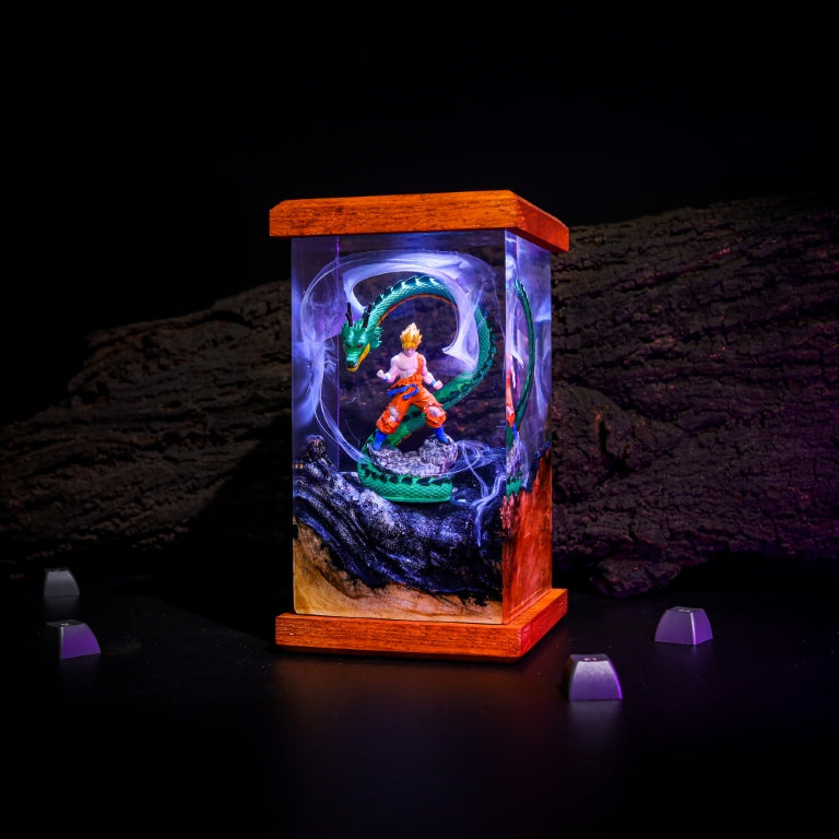 Super Warrior &amp; Dragon Resin Lamp - Image 4