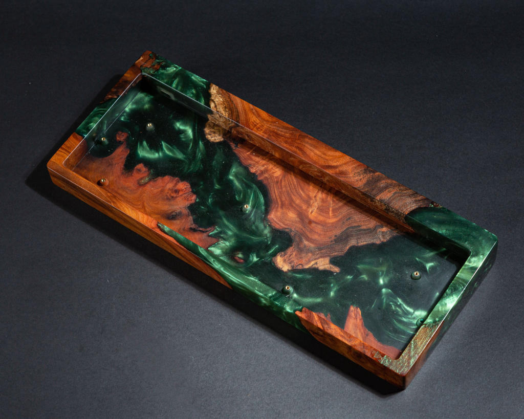 Green Resin and Wood Keyboard Case - Image 3