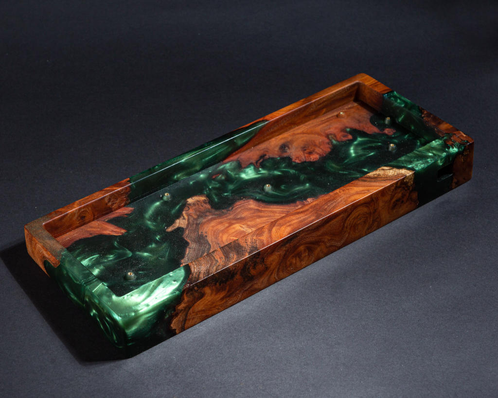 Green Resin and Wood Keyboard Case - Image 2