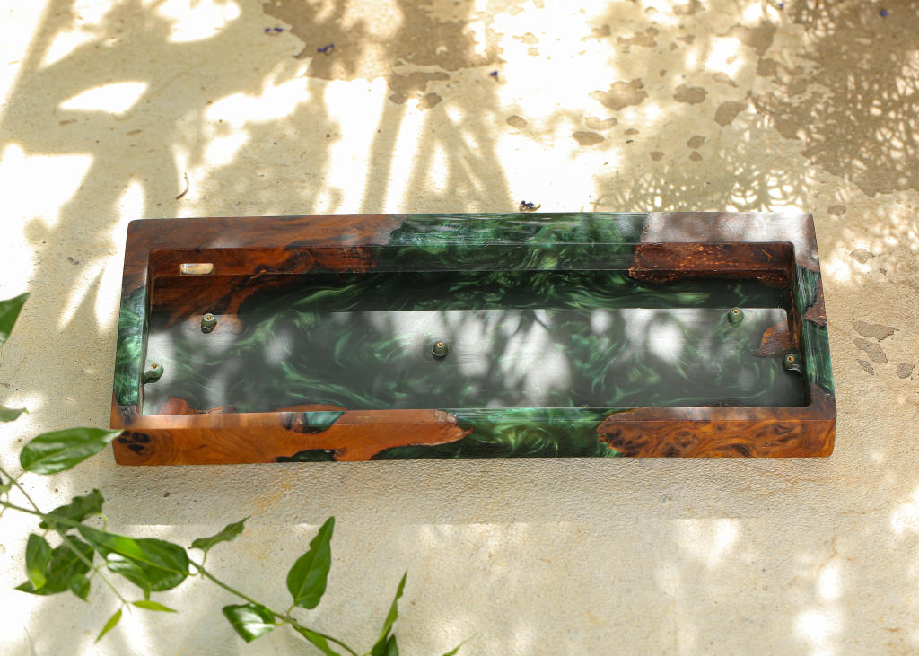 Green Resin and Wood Keyboard Case - Image 9