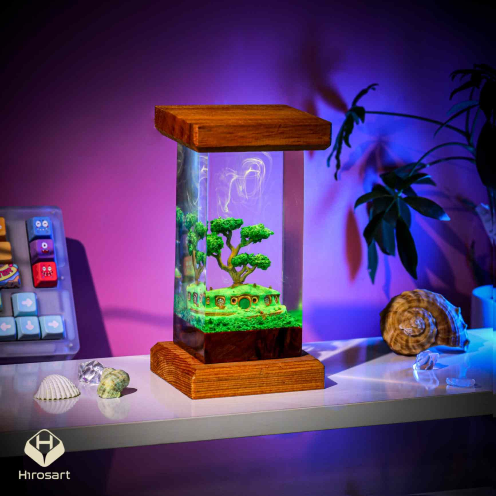 Hobbiton Bonsai Pot Epoxy Lamp - Image 4