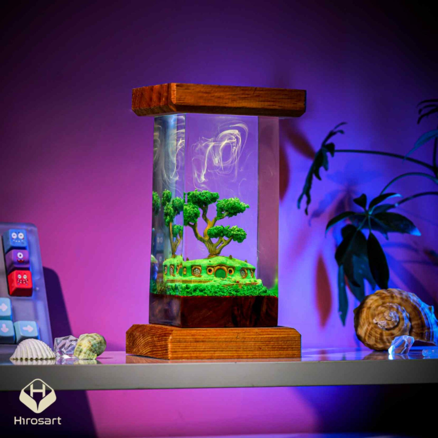 Hobbiton Bonsai Pot Epoxy Lamp - Image 3