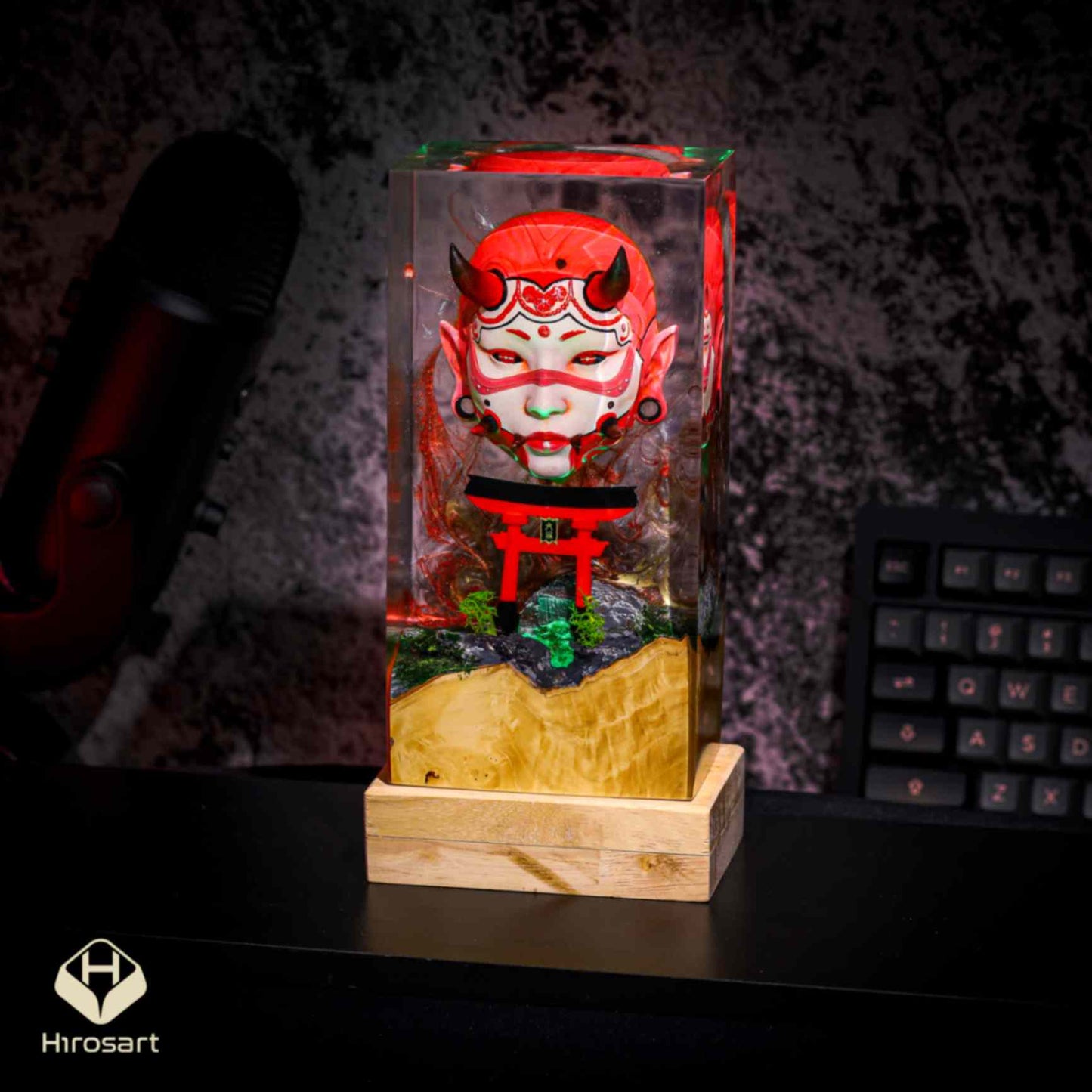 Honari Hannya - Devil Mask Epoxy Night Light - Image 2
