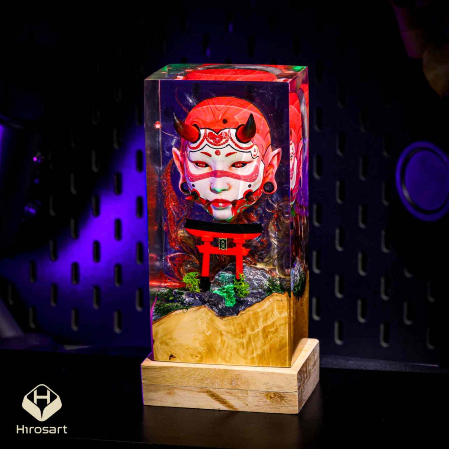 Honari Hannya - Devil Mask Epoxy Night Light - Image 3