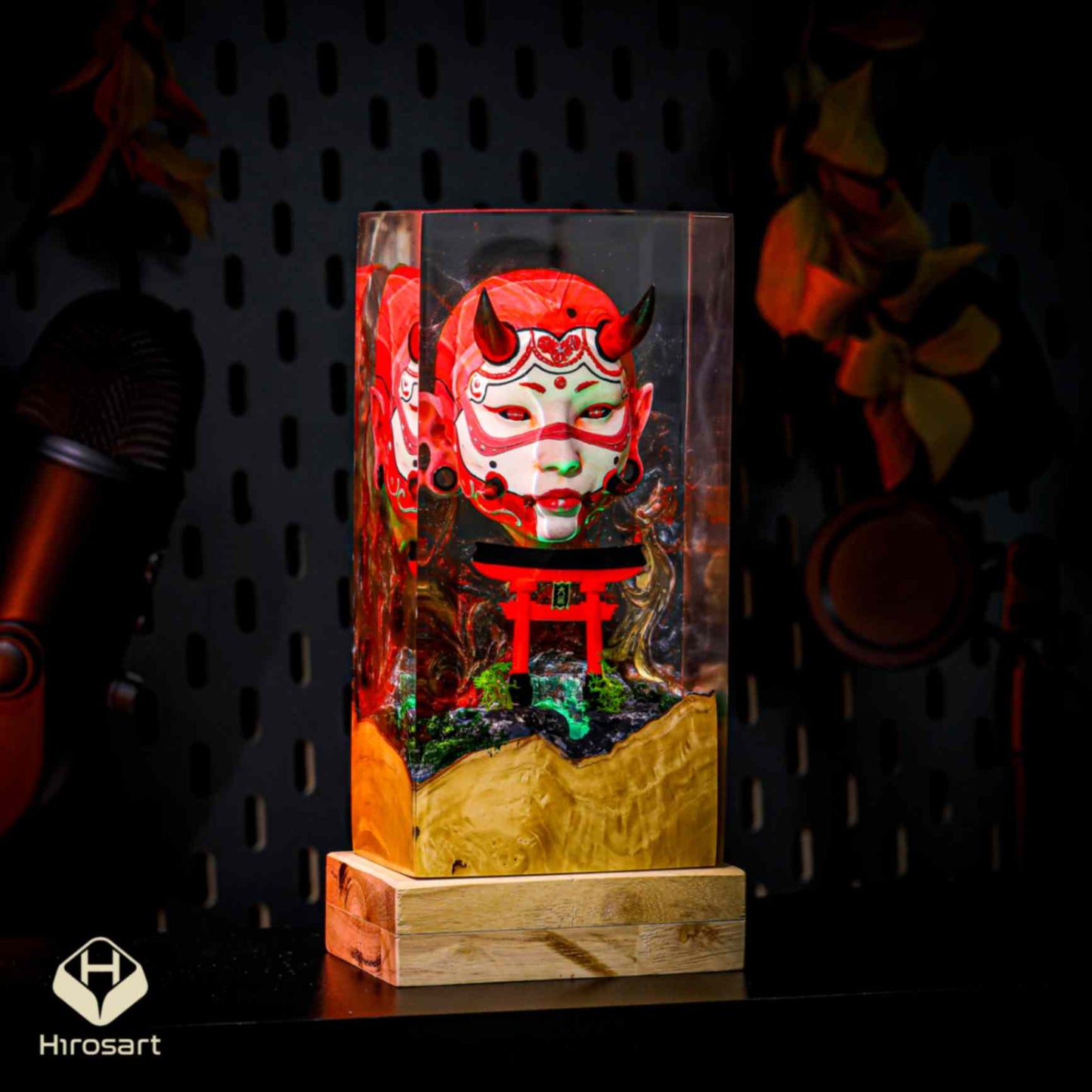 Honari Hannya - Devil Mask Epoxy Night Light - Image 6