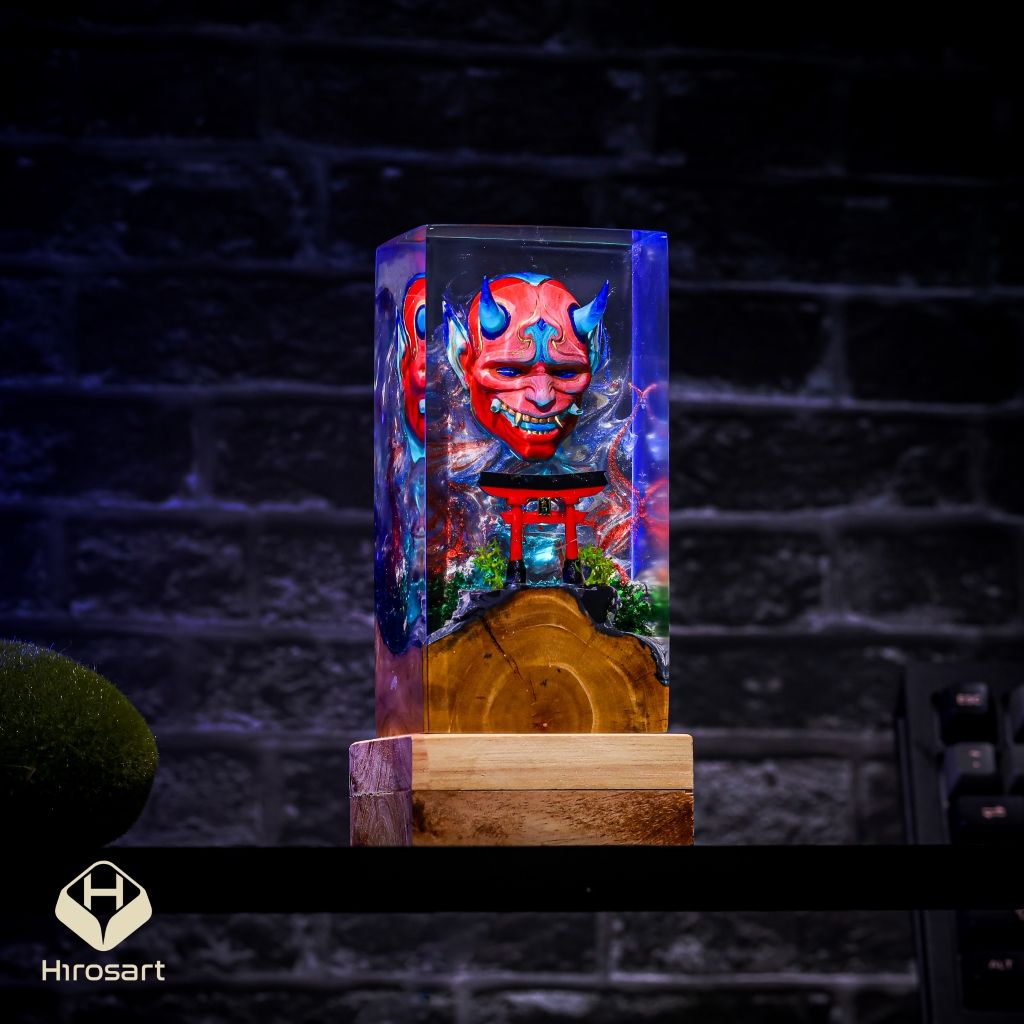 Japanese Demon Mask Resin Lamp Ver 3 - Image 4