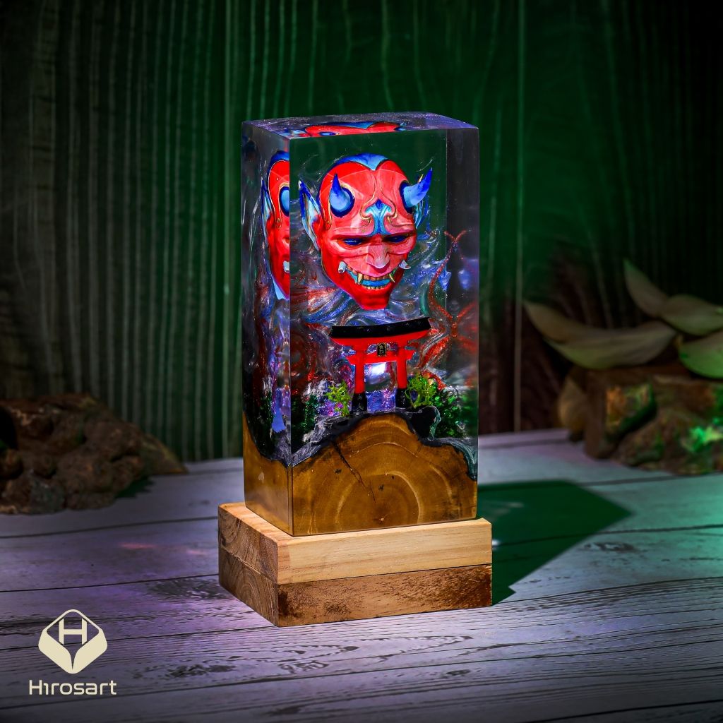 Japanese Demon Mask Resin Lamp Ver 3 - Image 6