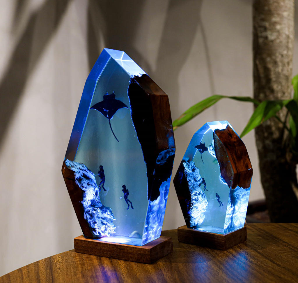 Manta Rays and Diver Night Lights - Image 7