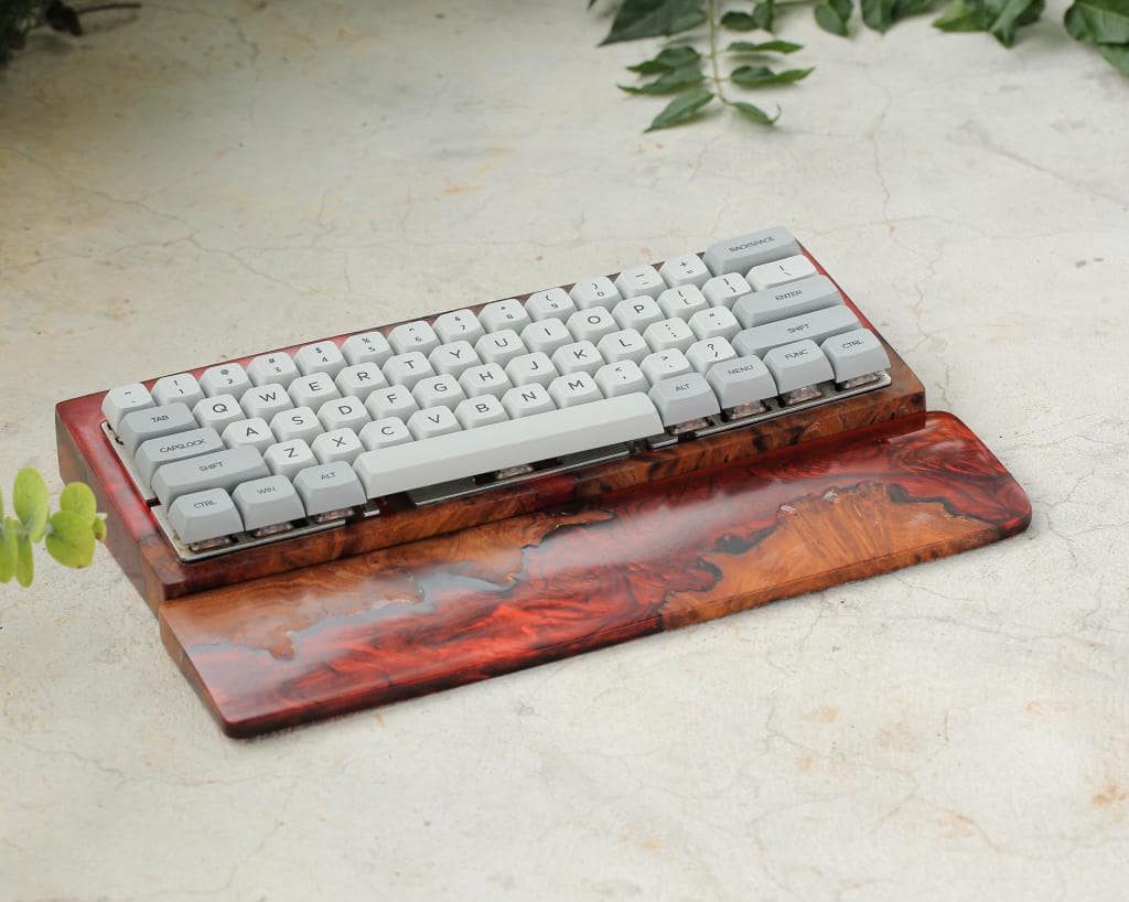 Red Resin and Wood Keyboard Case - Image 8