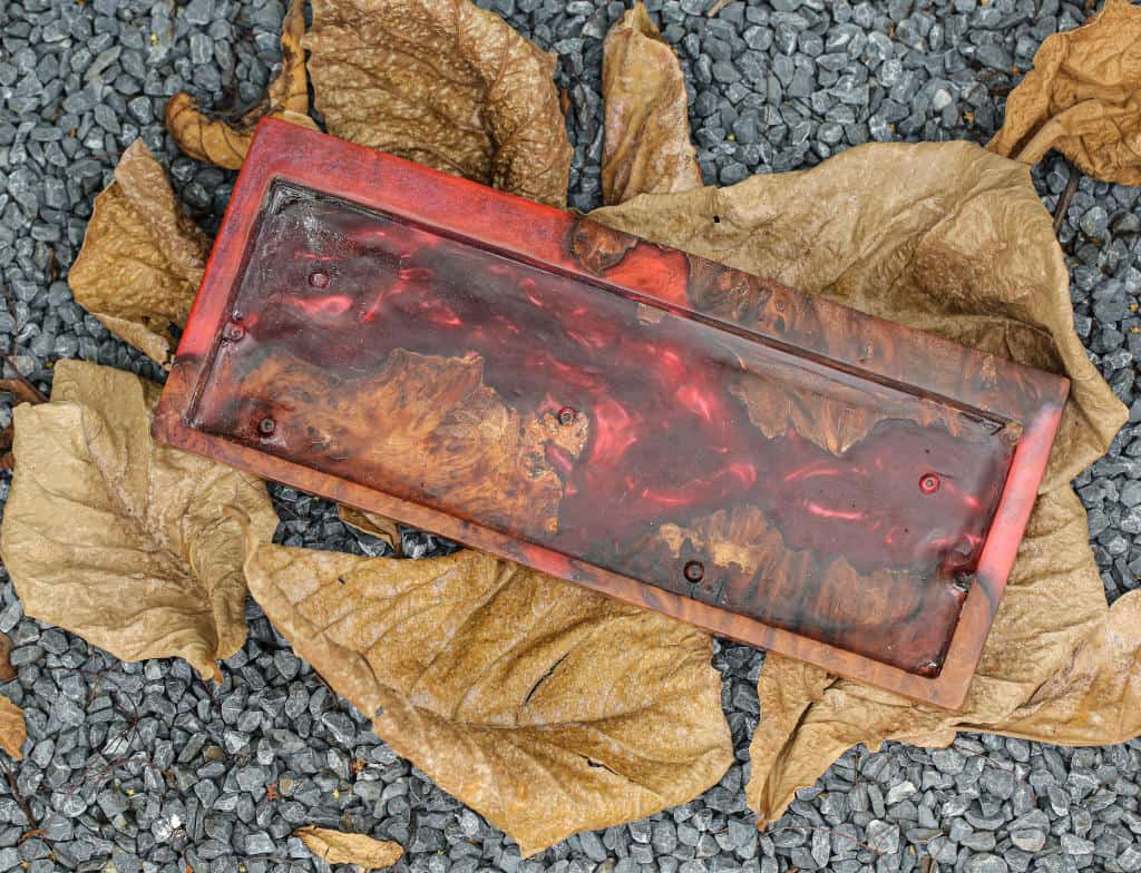 Red Resin and Wood Keyboard Case - Image 7