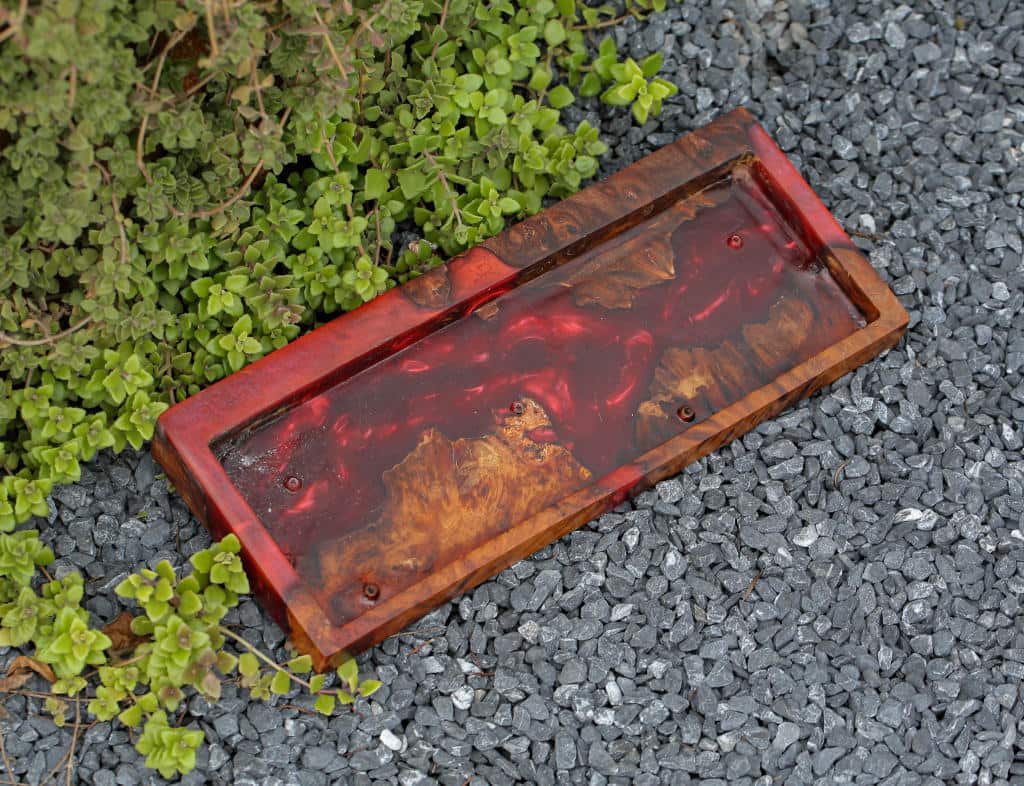 Red Resin and Wood Keyboard Case - Image 5
