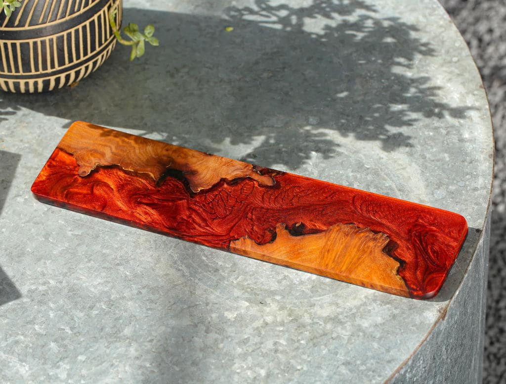 Red Resin and Wood Keyboard Case - Image 4