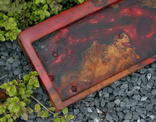 Red Resin and Wood Keyboard Case - Image 2