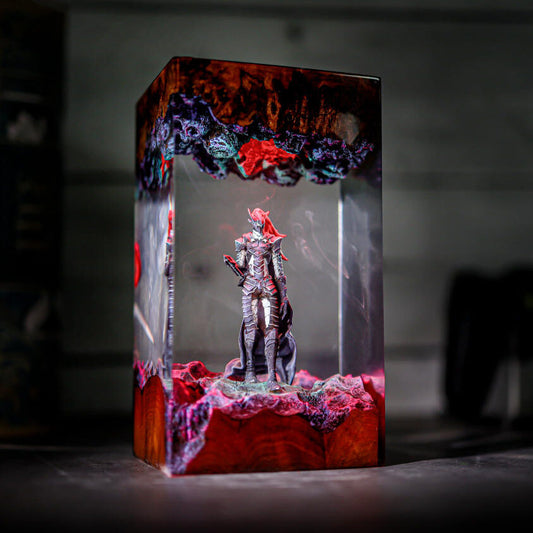 Bloodred Warrior Epoxy Resin Lamp