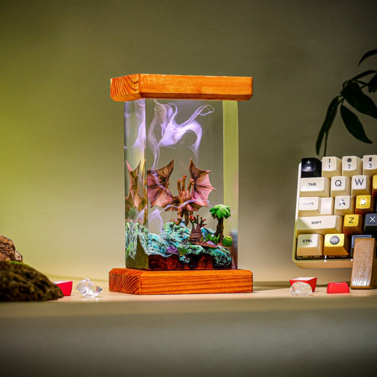 Three-Head Monster King Ghidorah Epoxy Lamp - Image 10