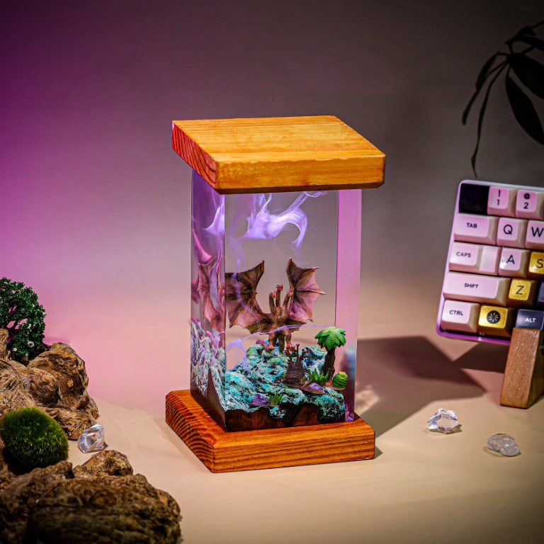 Three-Head Monster King Ghidorah Epoxy Lamp - Image 11