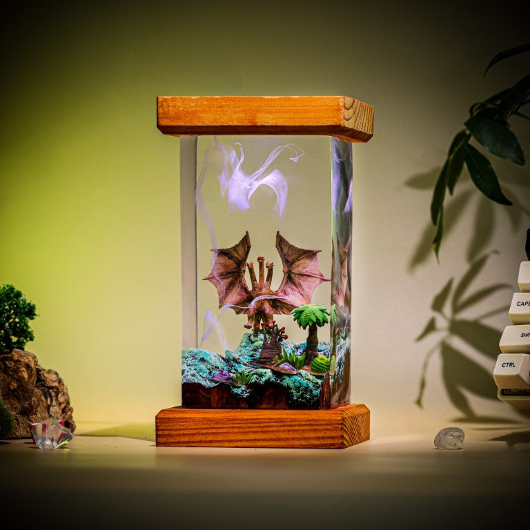 Three-Head Monster King Ghidorah Epoxy Lamp - Image 9