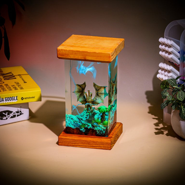 Three-Head Monster King Ghidorah Epoxy Lamp - Image 7