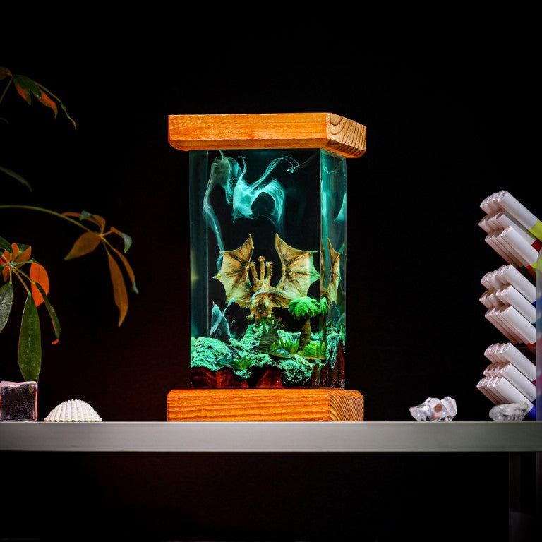 Three-Head Monster King Ghidorah Epoxy Lamp - Image 3